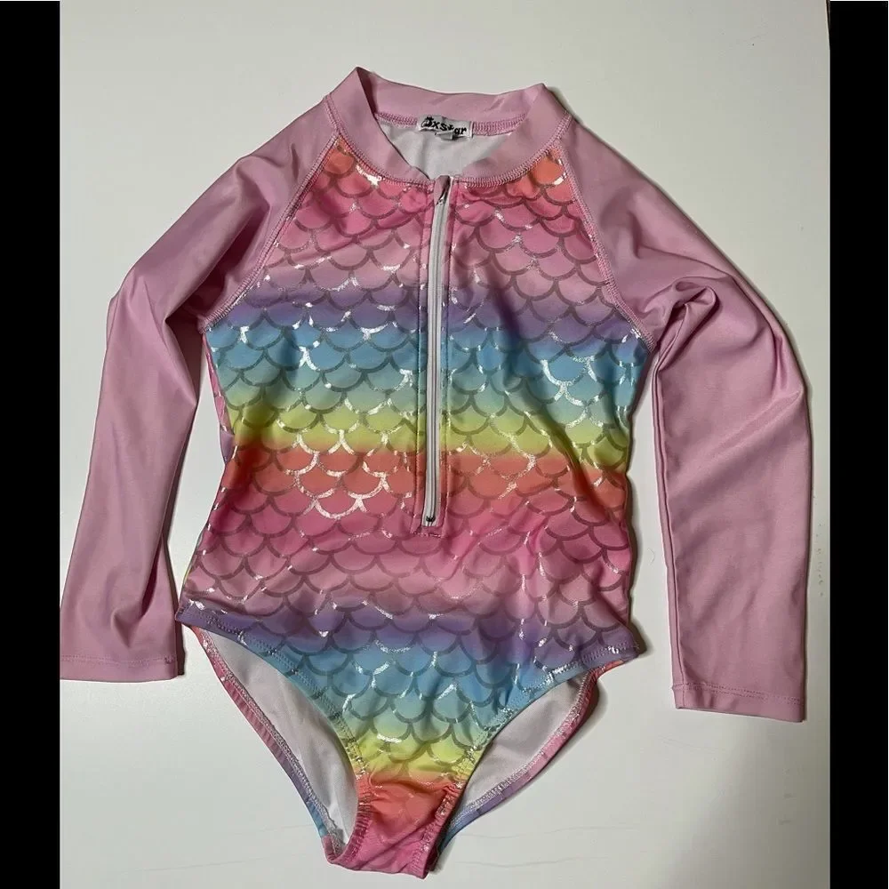 JXstar Girl’s Rashguard One Piece Long Sleeve Swim